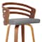 Armen Living Jayden 26" Counter Height Swivel Gray Faux Leather and Walnut Wood Bar Stool LCJYBAGRWA26 - alternate 2